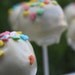 Yummy heart confetti cake pops