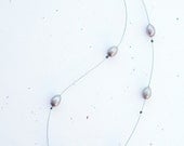 beaded necklace - orange brown beads necklace dangle ooak pearl float