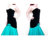 Strapless Black Velvet Mermaid Prom Dress