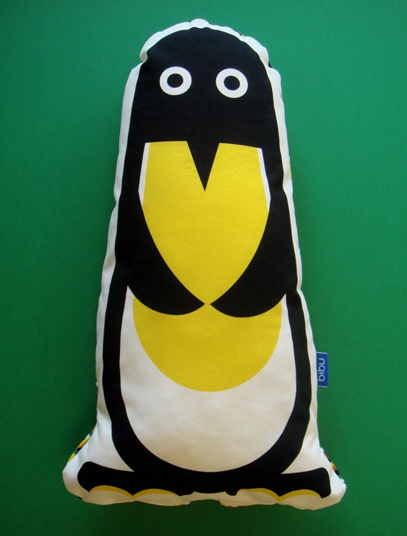 Penguin 100% cotton decorative cushion by Bibu.