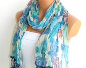 Multicolor Scarf. Turkish Fabric Fringed Guipure Scarf ..bandana,headband,wedding,bridal,authentic, romantic, elegant,