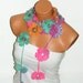 Handmade crochet colorful  Flower Lariat Scarves.  Fashion Flower Scarves, Necklace...  Multicolor lariat scarf for spring