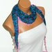 flower Scarf. royal blue scarfs,,Turkish Fabric Fringed Guipure Scarf ..bandana,headband,wedding,bridal,authentic, romantic, elegant,