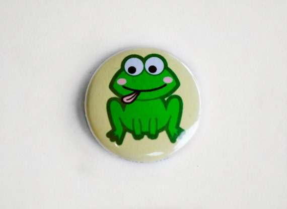Green Frog Pinback Button: One Inch