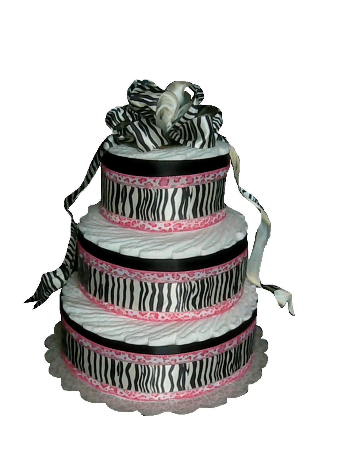 zebra diaper cake