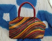 Vintage Leather Psychedelic Tooled Handbag