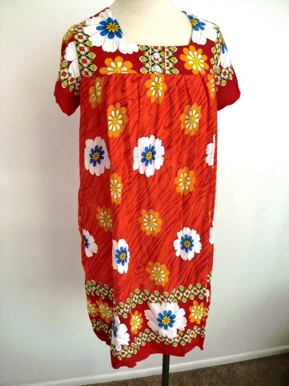Hippie Flower Red Dress