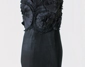 SOPHIA -  Handmade Black Taffeta Strapless Cocktail Dress