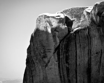 Fine Art Photography, Rocks of Meteora, Black and White Photography, Vertical Rocks Square Print 8x8, Gray