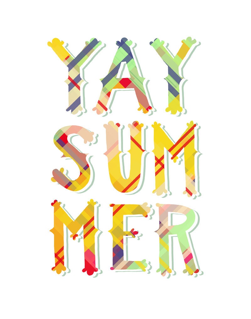 YAY SUMMER Print: 8"x10" Wall Art Hand-Lettered Typography