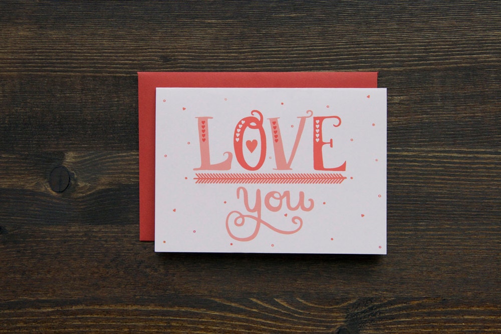 Hand Lettered Love You Card