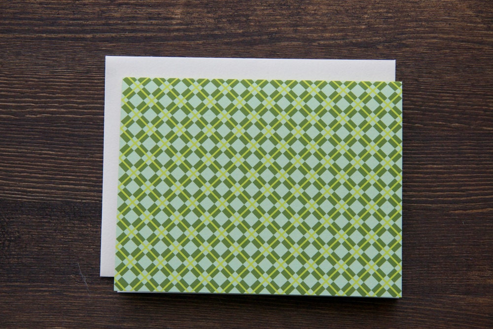 St Patricks Day Plaid Patterned Card