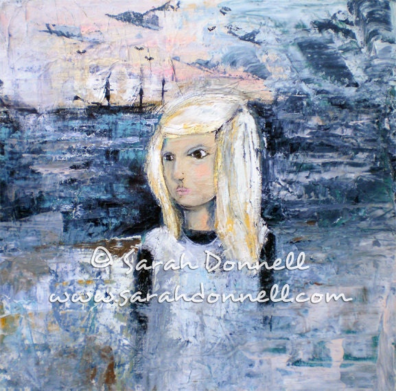 A4 Print Wall Art Decor Original Abstract Artwork Illustration Mixed Media Girl Woman Painting Digital Paper Glicee Australian Artist