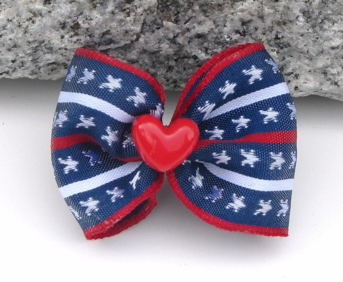 Colonial Style Patriotic Dog Bow