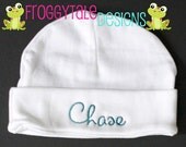 COMING HOME PeRsOnALiZeD Boy or Girl Beanie Cap for Infant Newborn. Perfect Baby Shower Gift - CUSTOM Made To Order