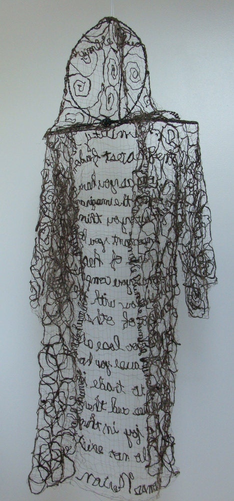Monks Robe Humble Fiber Art Icelandic Sheep's Wool with Thomas Merton Quote