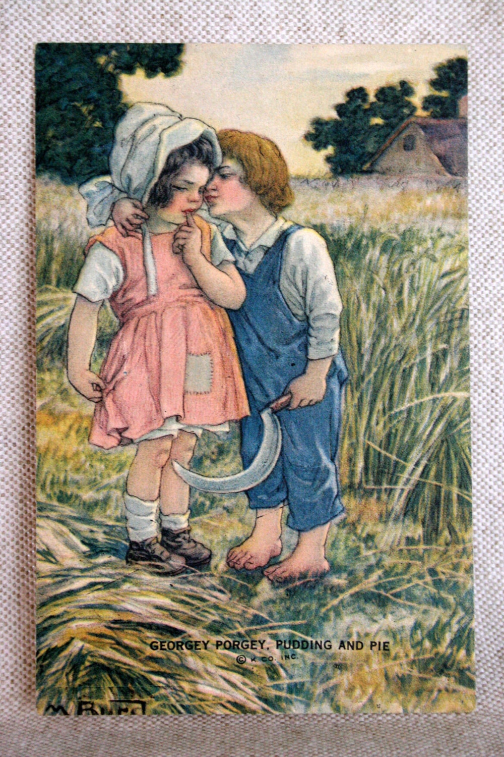 Betsy Ross Bread Company Nursery Rhyme Victorian Advertisement Trading Card of Georgie Porgie - Weird Valentine's Day Card