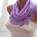 Lilac Cotton Shawl/Scarf - Headband - Cowl with Lace Edge - Spring Trends