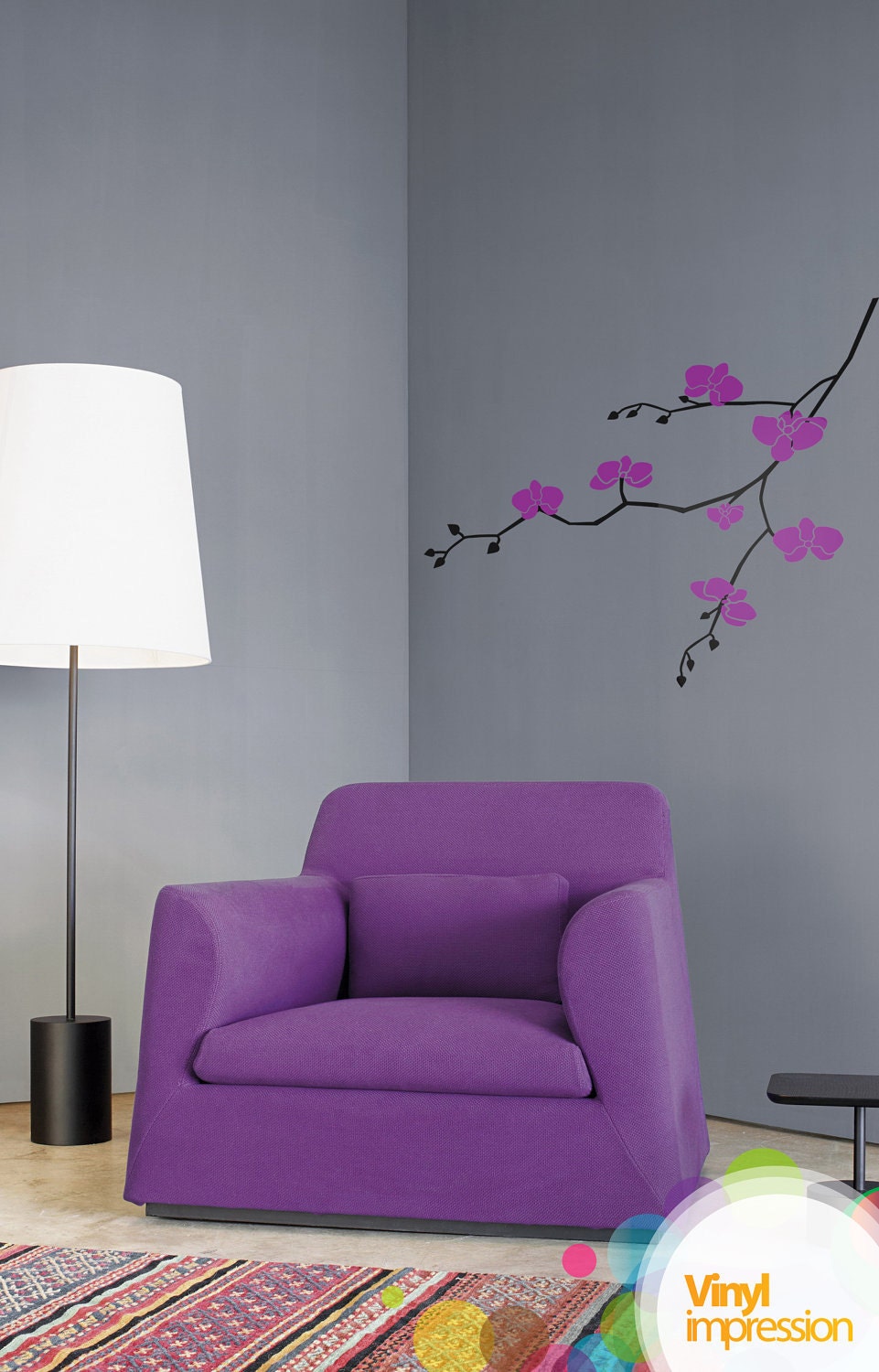 Orchids Branch Vinyl Wall Sticker