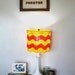 Chevron Yellow Lampshade Orange Retro Crochet Zig Zag Bright Unique Lighting Home Decor Housewares