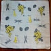 Vintage Faith Austin Hanky, Fruit and Nuts Handkerchief, Grey and Yellow