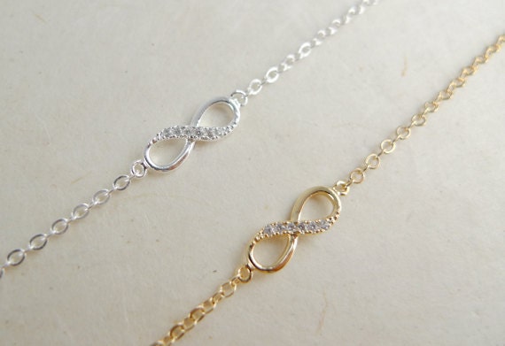 tiny Silver infinity bracelet