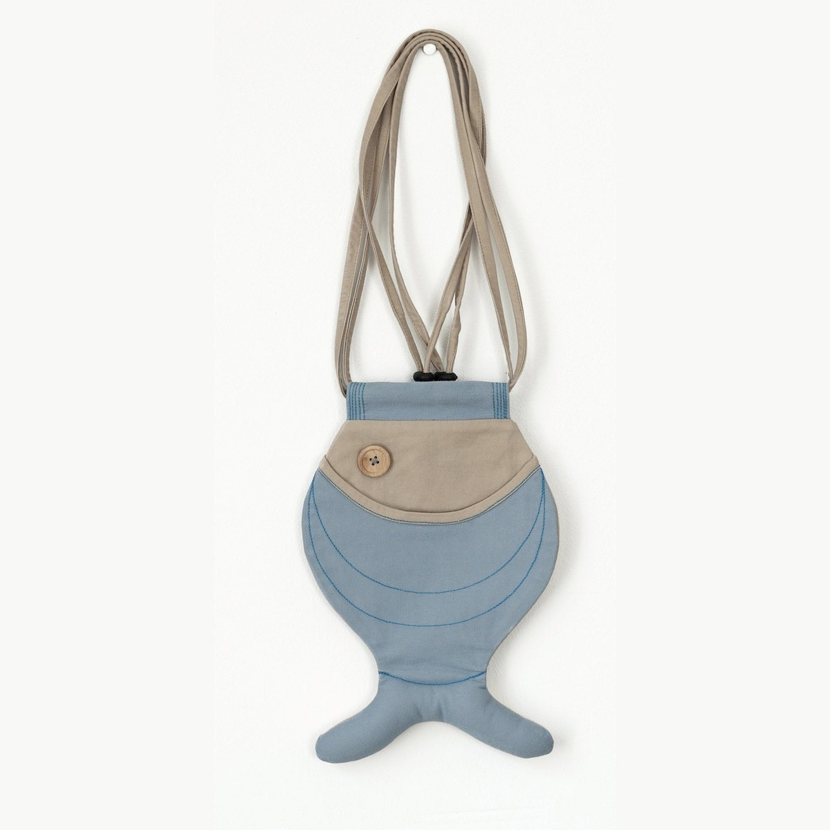 Small Fish Bag Purse Cute Bag Fish Pastel Gray Summer Bag Beige Casual Chic Kawaii Beach Style Unisex Boho Ocean