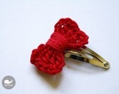 Crochet Mini Bow Hairclip