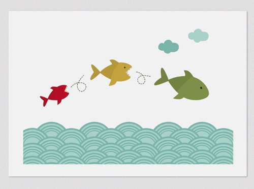 Illustration. Colored fish