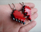 Pixel Heart Friendship Necklaces
