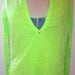 reserved for racheal Studded Lime Green Tunic Top Airy Top Upcycled Pyramid Gold Studs Stitching Design Sz. S