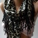 womann Elegance Scarf    Silk Satin  Black Leopard