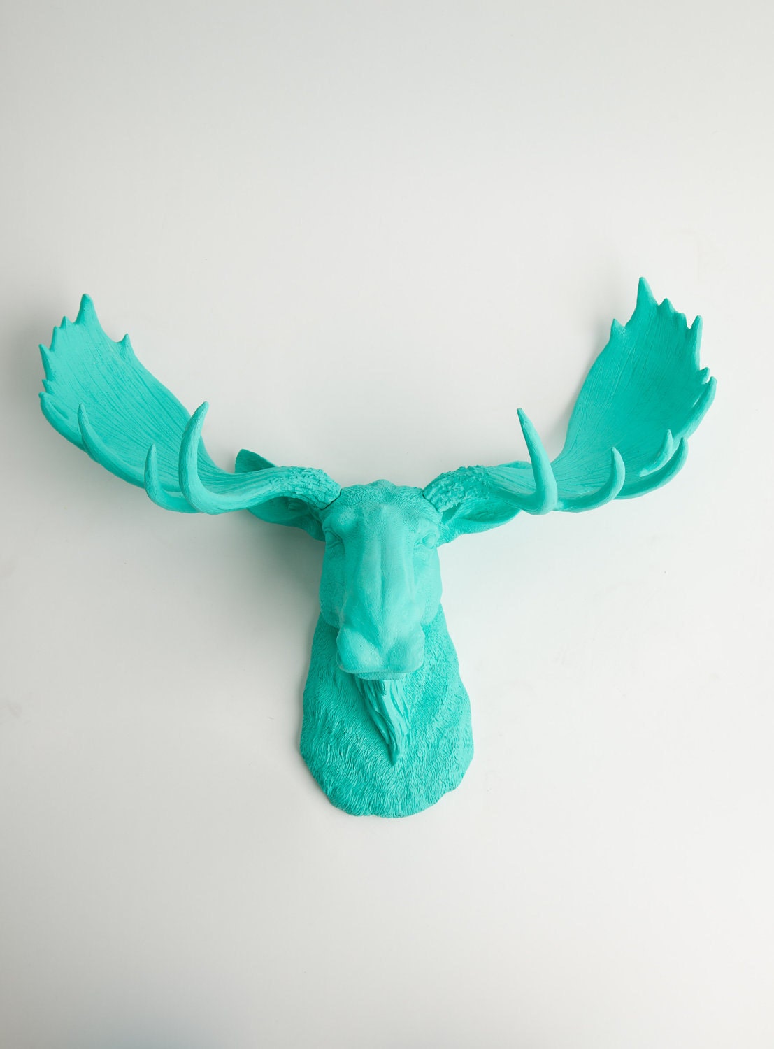 Fake Moose Head - The Tiffany - Turquoise Resin Moose Head- Moose Resin Turquoise Faux Taxidermy- Chic & Trendy