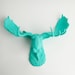 Fake Moose Head - The Tiffany - Turquoise Resin Moose Head- Moose Resin Turquoise Faux Taxidermy- Chic & Trendy