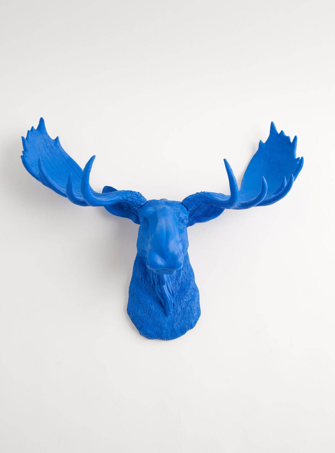 Faux Taxidermy - The Maxwell - Resin Moose Head- Moose Resin Ocean Blue Faux Taxidermy- Chic & Trendy