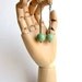 Birthstone Earrings. Mint green turquoise beads gemstone long earrings. Antique brass chain. Dangle earrings