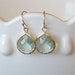 Sea Green Amethyst Drop Earring in Gold - Prasiolite Drop on Gold Filled Earwire - Aqua Green Earrings - Bridesmaid Jewelry