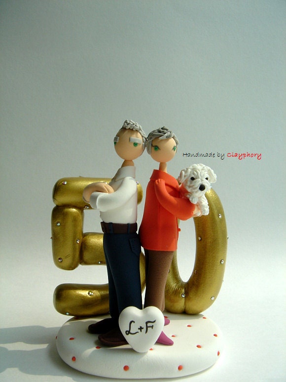 50th Wedding Anniversary customized cake topper