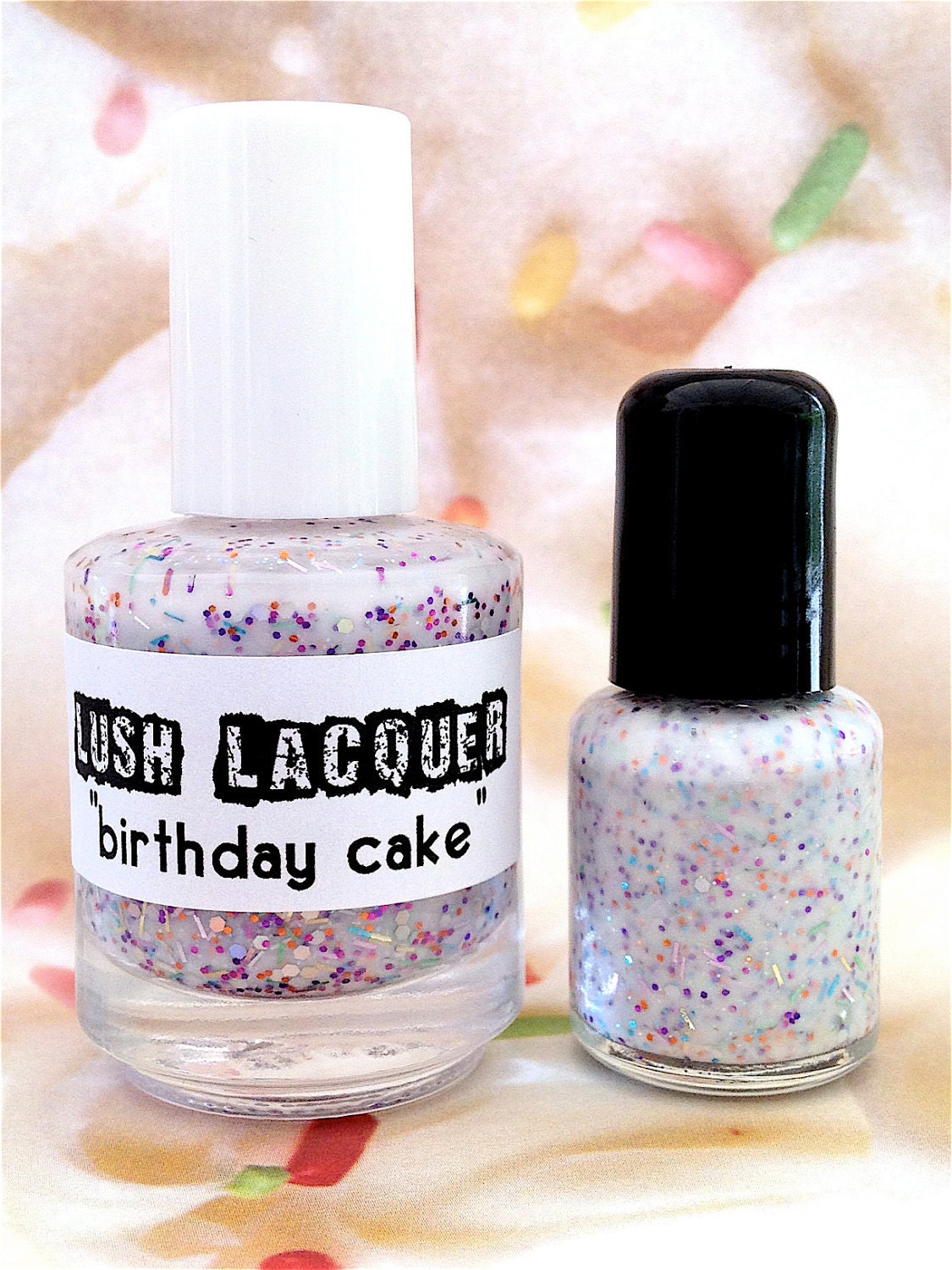 Birthday Cake : Custom-Blended Glitter Nail Polish / Lacquer