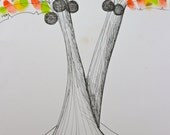 Hand Draw Ink Guest book Palm