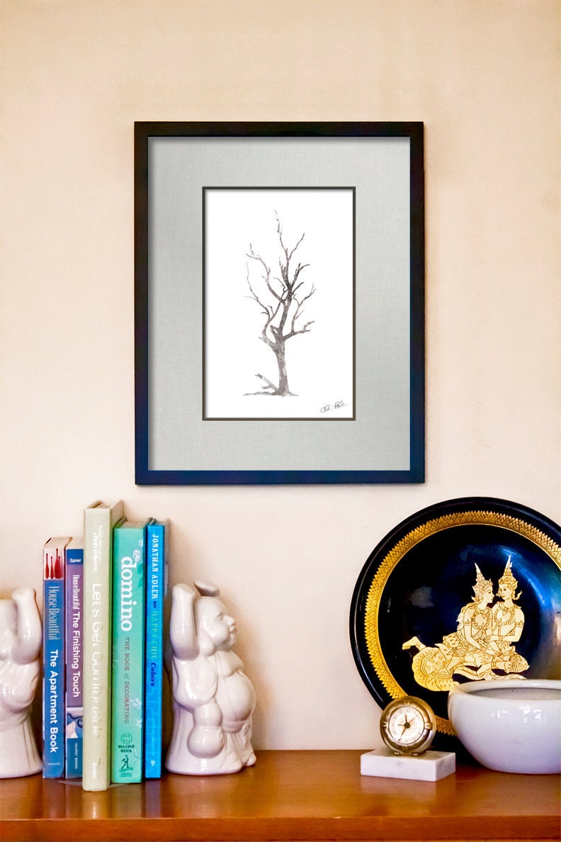Ink and Paint Textured Gum Tree Fine Art Print - 11x14 Giclée Art Poster