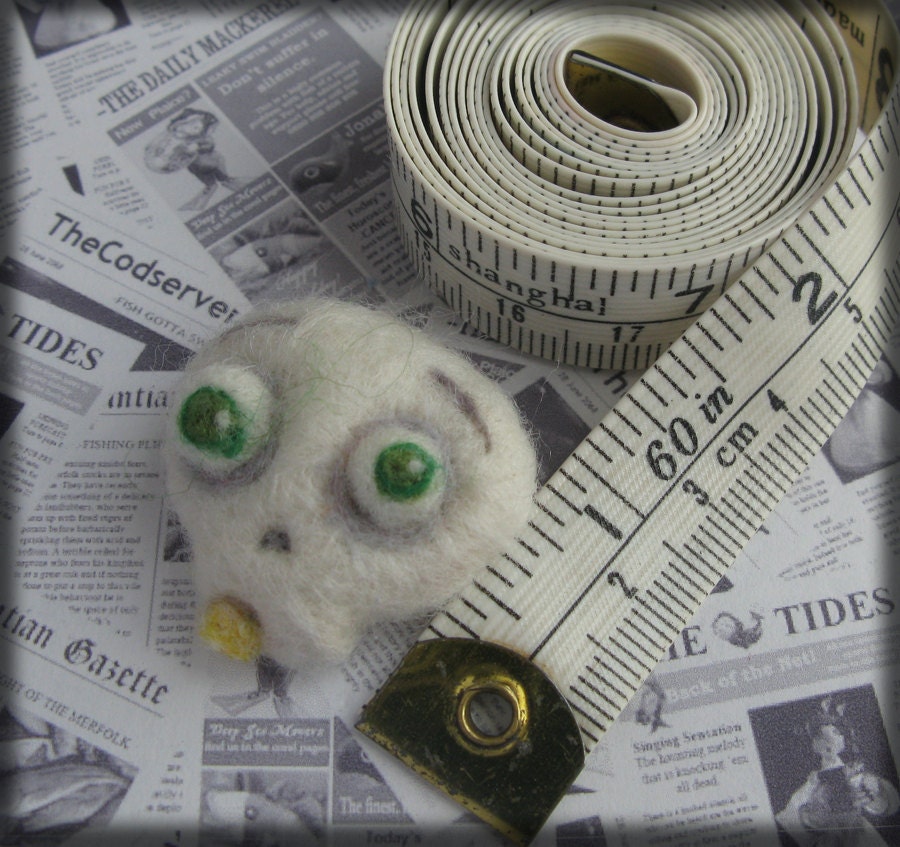 Skull Felted Brooch Baby Skeleton Needle Felted Pin 'Skeletot'