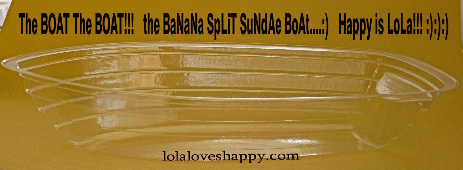 12 BaNaNa SPLIT BOATS just add 3 ScOoPs of HaPpY:) Perfect With Our Wood Custom Ice Crem Spoons, Lemonade, Party, Pool, Retro Sundae
