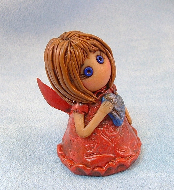 Art Doll, Pixie Fairy Fantasy,Heart, Miniature Polymer Clay Art Doll OOAK
