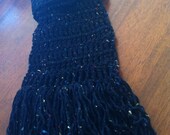 Black Crocheted Scarf