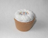 White Frosted Plush Cupcake with Sprinkles