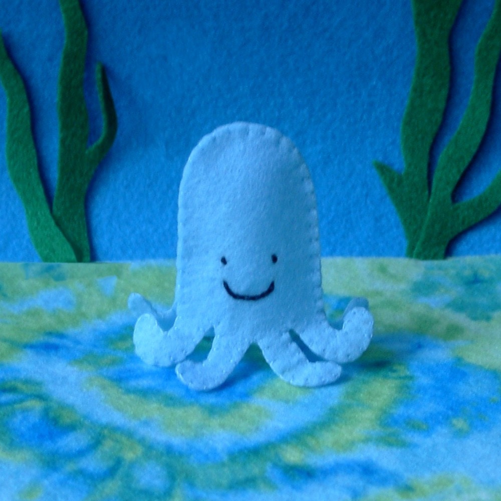 Baby Blue Octopus Finger Puppet