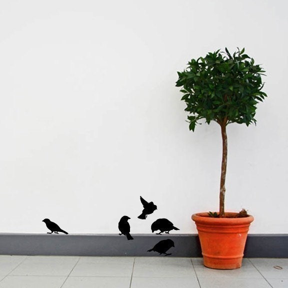 5 Sparrows Vinyl Wall Decals