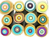 Mid Century Modern Tree Ring Art by Tracy Melton A Great Fifth Anniversary Gift original paintings for Mom in Purple and Yellow