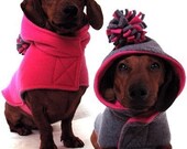 Eco Dog Coat - Recycled Pink Gray Fleece - Large